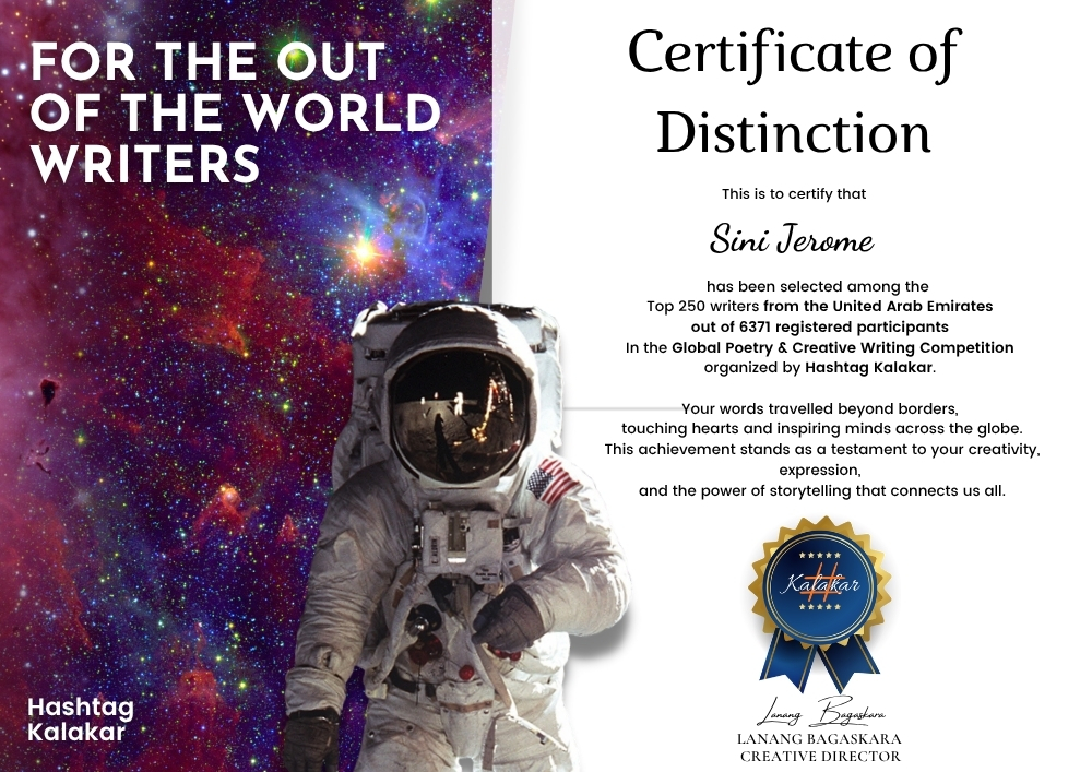 Hashtag Kalakar Global Poetry Winner